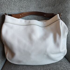 Beautiful Genuine Leather Sem Vaccaro Shoulder Bag Made In Italy White